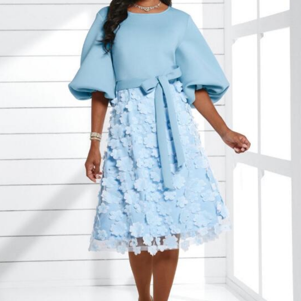 Ey Boutique Dimensional Flowers Dress sz 18